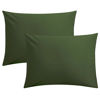 Picture of FLXXIE Microfiber Pillow Cases Standard Size, Soft Pillowcases with Envelope Closure, Wrinkle, Stain Resistant Pillow Covers, 20x26, Olive Green