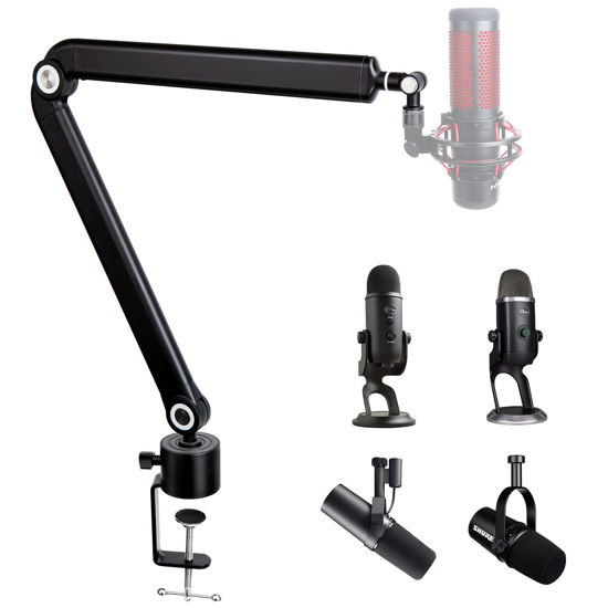 Picture of SUNMON Mic Stand Boom Arm - Microphone Arm Compatible with HyperX QuadCast, 360° Rotation Microphone Stand, Weighted Metal Mic Boom Arm for HyperX QuadCast,Blue Yeti,Shure MV7,Rode and Most Gaming