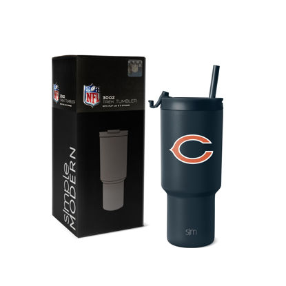 Picture of Simple Modern Officially Licensed NFL Chicago Bears 30 oz Tumbler with Flip Lid and Straws | Insulated Cup Stainless Steel | Gifts for Men Women | Trek Collection | Chicago Bears