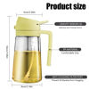 Picture of mqnxoi 2 in 1 Glass Oil Sprayer & Dispenser, 470ml Glass Olive Oil Sprayer,Cooking Oil Sprayer,Salad,16oz Oil Sprayer for Oil Bottle - Kitchen Gadgets