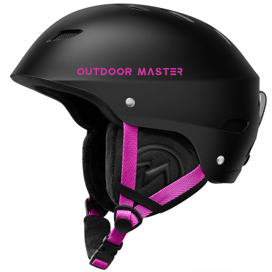 Picture of OutdoorMaster Kelvin Ski Helmet - Snowboard Helmet for Men, Women & Youth (Black+Pink,M)