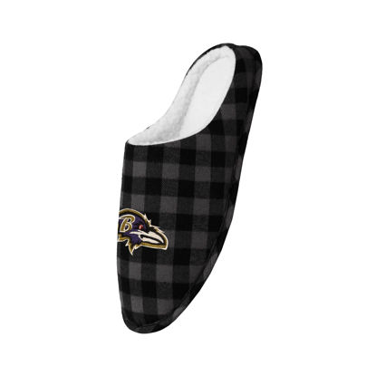 Picture of FOCO Baltimore Ravens Sherpa Lined Buffalo Check Memory Foam Slipper - XL