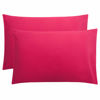 Picture of FLXXIE Microfiber Pillow Cases Queen Size Set of 2, Soft Pillowcases with Envelope Closure, Wrinkle Resistant Pillow Covers, 20x30, Magenta
