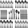 Picture of 72 Pcs Black Silverware Set with Steak Knives, Stainless Steel Flatware Cutlery Set Service for 12, Kitchen Tableware Set, Utensil Set for Home and Restaurant, Knives Forks Spoon Set, Dishwasher Safe
