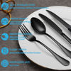 Picture of 72 Pcs Black Silverware Set with Steak Knives, Stainless Steel Flatware Cutlery Set Service for 12, Kitchen Tableware Set, Utensil Set for Home and Restaurant, Knives Forks Spoon Set, Dishwasher Safe