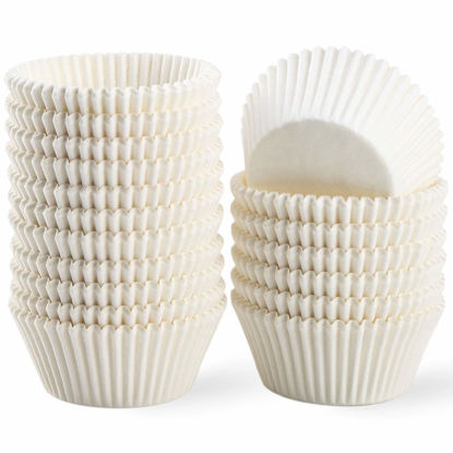 Picture of Caperci Standard White Cupcake Liners 500 Count, No Smell, Food Grade & Grease-Proof Baking Cups Paper
