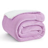 Picture of Bedsure Sherpa Fleece Throw Blanket for Couch - Thick and Warm, Soft Fuzzy Plush Throw Blanket for Winter, Lilac, 50x60 Inches