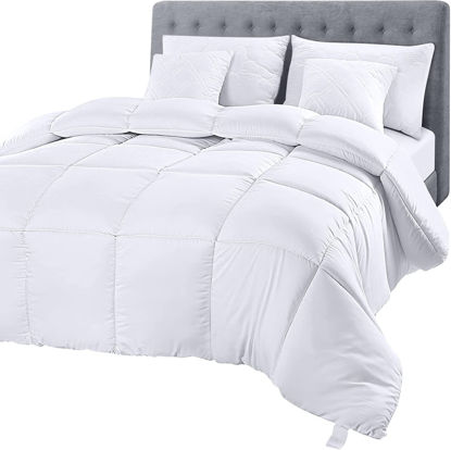 Picture of Utopia Bedding Comforter Duvet Insert, Quilted Comforter with Corner Tabs, Box Stitched Down Alternative Comforter Twin XL (White)