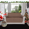 Picture of Easy-Going Reversible Loveseat Couch Cover for 2 Cushion Couch Sofa Cover for Dogs Water Resistant Furniture Protector with Foam Sticks Elastic Straps for Pet (Loveseat, Brown/Beige)