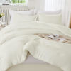 Picture of Litanika Ivory Comforter Set Queen Size, 3 Pieces Lightweight Solid Bedding Comforter Set, All Season Fluffy Bed Set (90x90In Comforter & 2 Pillowcases)