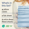Picture of Extra Deep Split King Sheet Set - 7 Piece Breathable and Cooling Sheets - Hotel Luxury Bed Sheets Set - Easy Fit - Soft, Wrinkle Free and Comfy Sheets Set - Sky Blue Sheet Set with Extra Deep Pockets