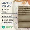 Picture of Extra Deep King Sheet Set - 6 Piece Breathable and Cooling Sheets - Hotel Luxury Bed Sheets Set - Easy & Secure Fit - Soft, Wrinkle Free and Comfy Sheets Set - Khaki Sheet Set with Extra Deep Pockets