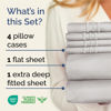 Picture of Extra Deep Full Sheet Set - 6 Piece Breathable & Cooling Sheets - Hotel Luxury Bed Sheets Set - Easy & Secure Fit - Soft, Wrinkle Free & Comfy Sheets Set - French Grey Sheet Set w/Extra Deep Pockets