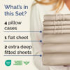 Picture of Extra Deep Split King Sheet Set - 7 Piece Breathable & Cooling Sheets - Hotel Luxury Bed Sheets Set - Easy & Secure Fit - Soft, Wrinkle Free & Comfy Sheets Set - Wheat Sheet Set w/Extra Deep Pockets