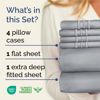 Picture of Extra Deep Full Sheet Set - 6 Piece Breathable & Cooling Sheets - Hotel Luxury Bed Sheets Set - Easy & Secure Fit - Soft, Wrinkle Free & Comfy Sheets Set - Steel Blue Sheet Set with Extra Deep Pockets