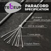 Picture of TECEUM Paracord Type III 550 Silver Grey - 1000 ft - 4mm - Tactical Rope MIL-SPEC - Outdoor para Cord - Camping Hiking Fishing Gear - EDC Parachute Cord - Strong Survival Rope 002