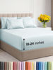 Picture of Extra Deep Cal King Sheet Set - 6 Piece Breathable and Cooling Sheets - Hotel Luxury Bed Sheets Set - Easy Fit - Soft, Wrinkle Free and Comfy Sheets Set - Ice Blue Sheet Set with Extra Deep Pockets