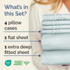 Picture of Extra Deep Cal King Sheet Set - 6 Piece Breathable and Cooling Sheets - Hotel Luxury Bed Sheets Set - Easy Fit - Soft, Wrinkle Free and Comfy Sheets Set - Ice Blue Sheet Set with Extra Deep Pockets