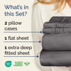 Picture of Extra Deep Twin XL Sheet Set - 4 Piece Breathable & Cooling Sheets - Hotel Luxury Bed Sheets Set - Easy & Secure Fit - Soft, Wrinkle Free & Comfy Sheets Set - Grey Sheet Set with Extra Deep Pockets