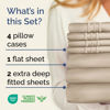 Picture of Extra Deep Split King Sheet Set - 7 Piece Breathable & Cooling Sheets - Hotel Luxury Bed Sheets Set - Easy & Secure Fit - Soft, Wrinkle Free & Comfy Sheets Set - Cream Sheet Set w/Extra Deep Pockets