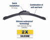 Picture of 5 PLUS® LotusEffect Silicone Wiper Blades 24 and 16 inch windshield wiper blades, Automotive Replacement Windshield Wipers With Water Repellent- 5 Plus Silicone Windshield Wiper Blades For My Car