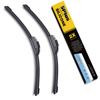 Picture of 5 PLUS® Silicone 21 Inch Wiper Blade 2 Pack Replacement For JEEP Patriot 2017-2007 Grand Cherokee 2010-1999/ VW Beetle 2010-1999/ NISSAN NV Series 2021-2011, Silicone Windshield Wiper Blades