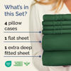 Picture of Extra Deep Cal King Sheet Set - 6 Piece Breathable & Cooling Sheets - Hotel Luxury Bed Sheets Set - Easy Fit - Soft, Wrinkle Free & Comfy Sheets Set - Emerald Green Sheet Set with Extra Deep Pockets