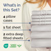 Picture of Extra Deep Split King Sheet Set - 7 Piece Breathable & Cooling Sheets - Hotel Luxury Bed Sheets Set - Easy Fit - Soft, Wrinkle Free & Comfy Sheets Set - French Grey Sheet Set with Extra Deep Pockets