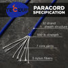 Picture of TECEUM Paracord Type III 550 Simple Blue - 200 ft - 4mm - Tactical Rope MIL-SPEC - Outdoor para Cord - Camping Hiking Fishing Gear - EDC Parachute Cord - Strong Survival Rope 001