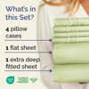 Picture of Extra Deep Cal King Sheet Set - 6 Piece Breathable and Cooling Sheets - Hotel Luxury Bed Sheets Set - Easy Fit - Soft, Wrinkle Free and Comfy Sheets Set - Light Sage Sheet Set with Extra Deep Pockets