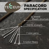 Picture of TECEUM Paracord Type III 550 Copper Brown - 200 ft - 4mm - Tactical Rope MIL-SPEC - Outdoor para Cord - Camping Hiking Fishing Gear - EDC Parachute Cord - Strong Survival Rope 015