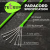 Picture of TECEUM Paracord Type III 550 Neon Green - 200 ft - 4mm - Tactical Rope MIL-SPEC - Outdoor para Cord - Camping Hiking Fishing Gear - EDC Parachute Cord - Strong Survival Rope 462