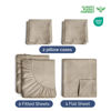 Picture of Extra Deep Split King Sheet Set - 7 Piece Breathable & Cooling Sheets - Hotel Luxury Bed Sheets Set - Easy Fit - Soft, Wrinkle Free & Comfy Sheets Set - Heathered Beige Sheet Set w/Extra Deep Pockets