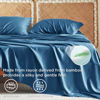 Picture of Bedsure Queen Sheets, Rayon Derived from Bamboo, Queen Cooling Sheet Set, Deep Pocket Up to 16", Breathable & Soft Bed Sheets, Hotel Luxury Silky Bedding Sheets & Pillowcases, Peacock Blue