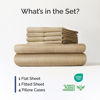 Picture of Extra Deep Cal King Sheet Set - 6 Piece Breathable & Cooling Sheets - Hotel Luxury Bed Sheets Set - Easy Fit - Soft, Wrinkle Free & Comfy Sheets Set - Heathered Tan Sheet Set with Extra Deep Pockets