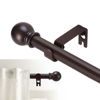 Picture of GXOACKJ Curtain Rods for windows 48 to 84-93 inch,5/8 inch Decorative Curtain Rod Set,Brown Splicing Heavy Duty Metal Curtain Rod with Brackets