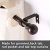 Picture of GXOACKJ Curtain Rods for windows 48 to 84-93 inch,5/8 inch Decorative Curtain Rod Set,Brown Splicing Heavy Duty Metal Curtain Rod with Brackets