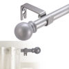 Picture of GXOACKJ Curtain Rods for windows 66 to 120 inch, 5/8 inch Decorative Curtain Rod Set, Nickel Splicing Heavy Duty Metal Curtain Rod with Brackets