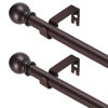 Picture of GXOACKJ 2 Pack Brown Curtain Rods for windows 28 to 78 inch,5/8 inch Decorative Curtain Rod Set, Splicing Heavy Duty Metal Curtain Rod with Brackets