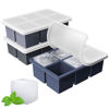 Picture of Large Ice Cube Tray for Whiskey: FDDBI Big Square Ice Cube Maker for Cocktail - 3Pack Silicone Old Fashioned Ice Cube Trays - 2inch Huge Cubed Ice Trays for Whisky