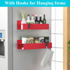 Picture of HuggieGems 2 Pack Magnetic Spice Storage Rack Organizer for Refrigerator and Oven, Red Fridge Organizers and Storage