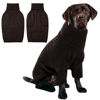 Picture of IECOii XXL Dog Sweater,Knit Big Dog Sweater Christmas,Pet Turtleneck Doggy Sweatshirt for Extra Large Dogs boy Girl,Large Size Dog Cold Weather Outfit English Bulldog Clothes for Winter,(Brown XXL)