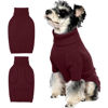 Picture of IECOii Dog Sweater,Dog Sweaters for Medium Dogs Girls Boys,Doggie Sweater Christmas,Pet Sweatshirt Knitwear Outfit for Holiday,KnitTurtleneck Warm Clothes for French Bulldog,Boston Terrier(Wine-red,M)