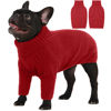 Picture of IECOii Large Dog Sweater,Pet Dog Sweaters for Large Dogs Boy,Thanksgiving Fall Knit Doggie Sweatshirt,Turtleneck Thick Warm Girl Dog Sweater,Winter Knitwear Clothes for Corgi,French Bulldog(Red,L)