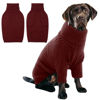 Picture of IECOii XL Dog Sweater,Fall Doggy Clothes for Extra Large Dogs Girl Boy,Warm Pullover Xmas Doggie Costume Clothes,Solid Color Pet Winter Apparel for Pitbull,Labrador Retriever(Wine-red,XLarge)