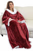 Picture of Catalonia Sherpa Wearable Blanket with Sleeves Arms, Comfy Sleeved TV Wrap Blanket, Large Snuggly Throw for Women and Men, Gift for Her