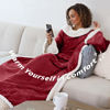 Picture of Catalonia Sherpa Wearable Blanket with Sleeves Arms, Comfy Sleeved TV Wrap Blanket, Large Snuggly Throw for Women and Men, Gift for Her