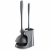 Picture of MR.SIGA Toilet Plunger and Bowl Brush Combo for Bathroom Cleaning, Gray, 1 Set