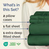Picture of Extra Deep Twin Sheet Set - 4 Piece Breathable and Cooling Sheets - Hotel Luxury Bed Sheets Set - Easy Fit - Soft, Wrinkle Free and Comfy Sheets Set - Emerald Green Sheet Set with Extra Deep Pockets