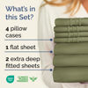 Picture of Extra Deep Split King Sheet Set - 7 Piece Breathable & Cooling Sheets - Hotel Luxury Bed Sheets Set - Easy Fit - Soft, Wrinkle Free & Comfy Sheets Set - Sage Green Sheet Set with Extra Deep Pockets